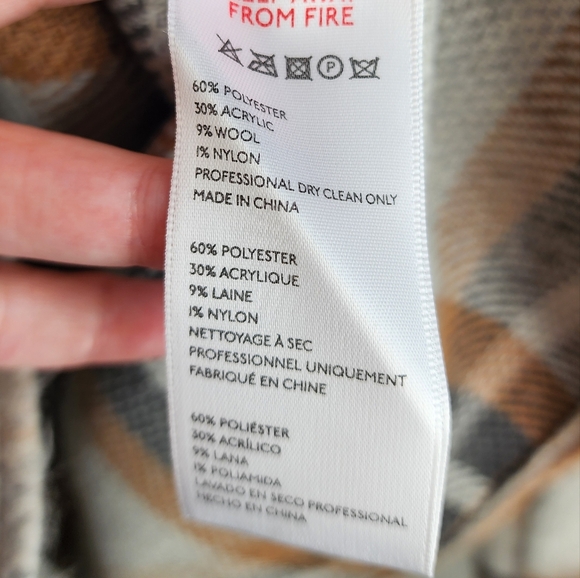 UO URBAN OUTFITTERS Grey Plaid Shirt Jacket Shacket sz large - Picture 4 of 9